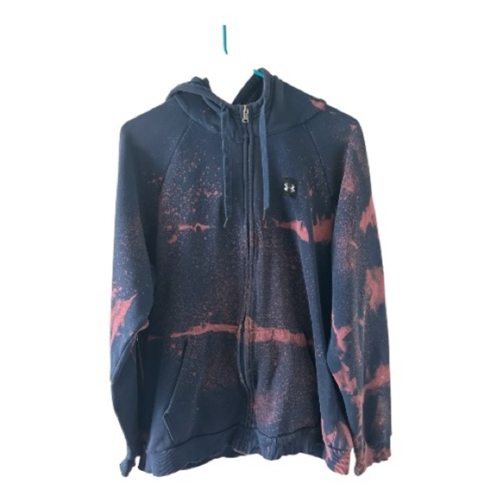Under Armour Bleach Dyed Zip Hoodie XL Distressed Oversized